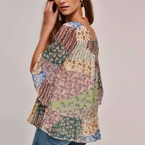 HTF Anthropologie Anya Patchwork Peasant Blouse